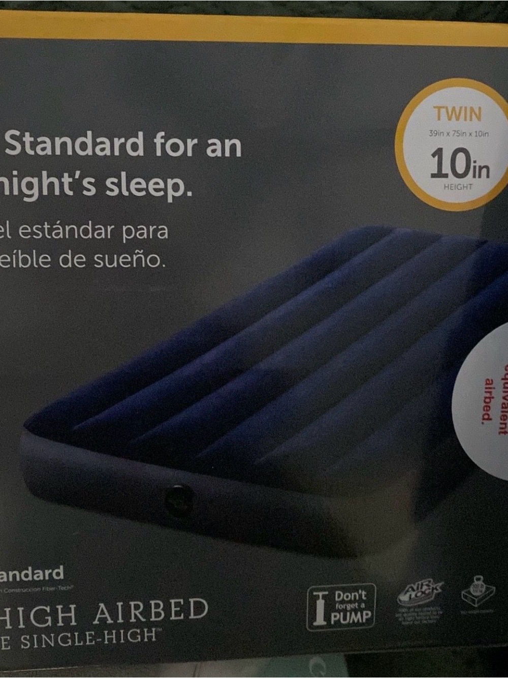 Standard Twin High Airbed - Navy Blue